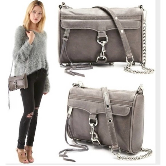 REBECCA MINKOFF BIG MAC Gray  leather / silver hardware   Crossbody/clutch purse - Picture 2 of 16